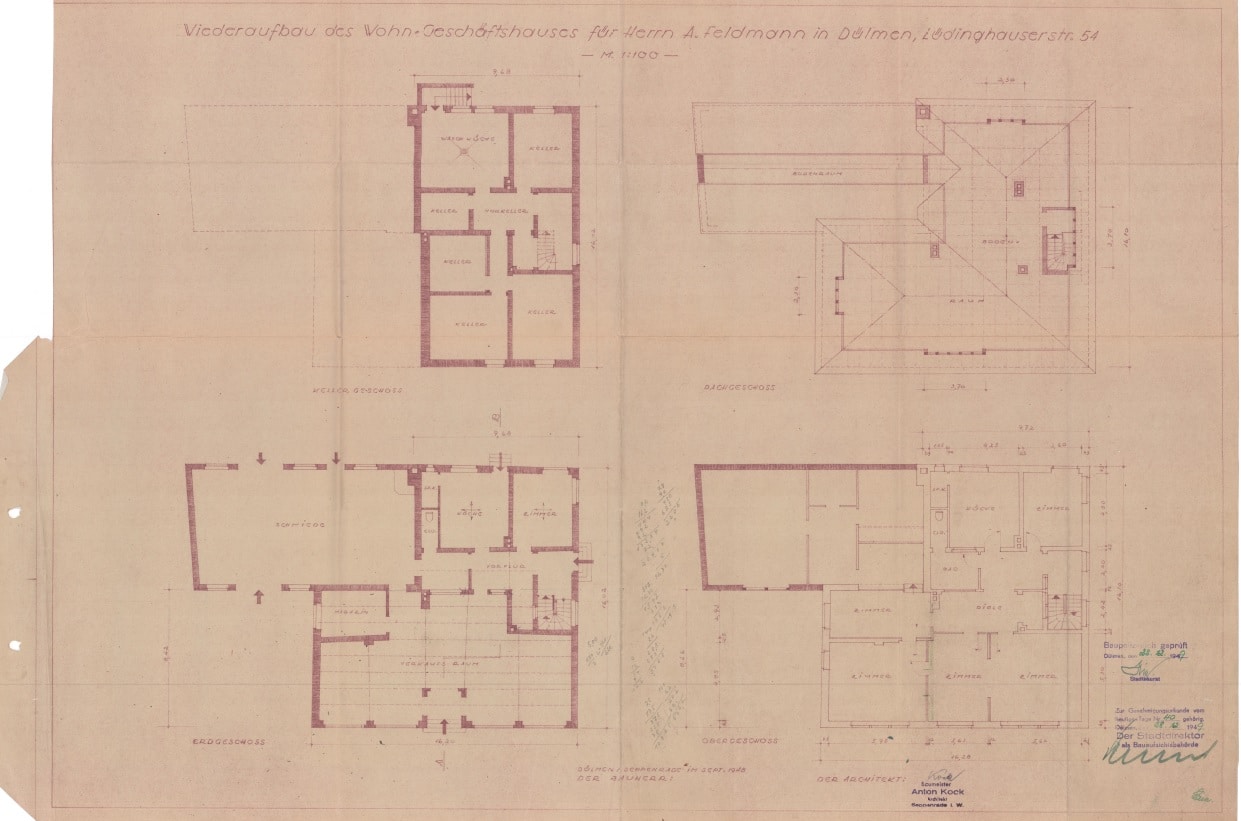 Lüdinghauser Str. 42 Bauplan aus 1949 Bauplan Lüdinghauser Str. 42 Dülmen
